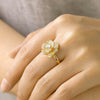 Gold Floral Rotatable Ring