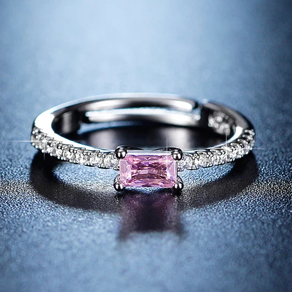 Pink Stone Adjustable Ring