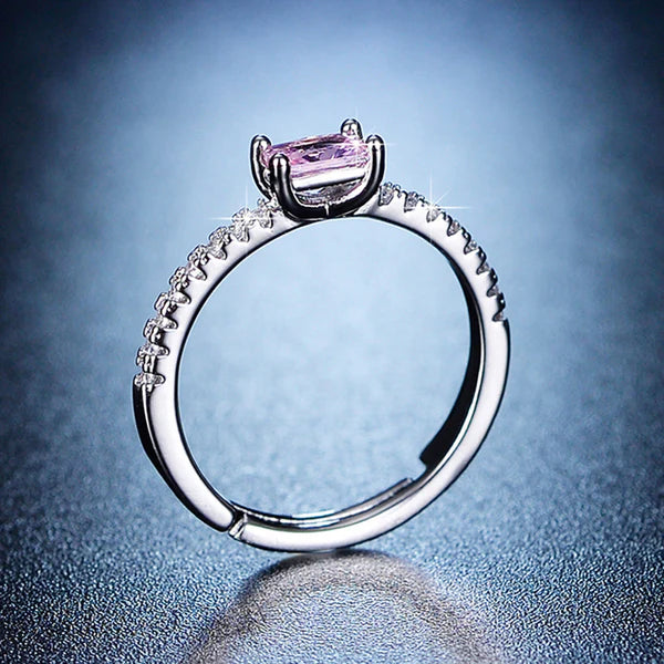 Pink Stone Adjustable Ring
